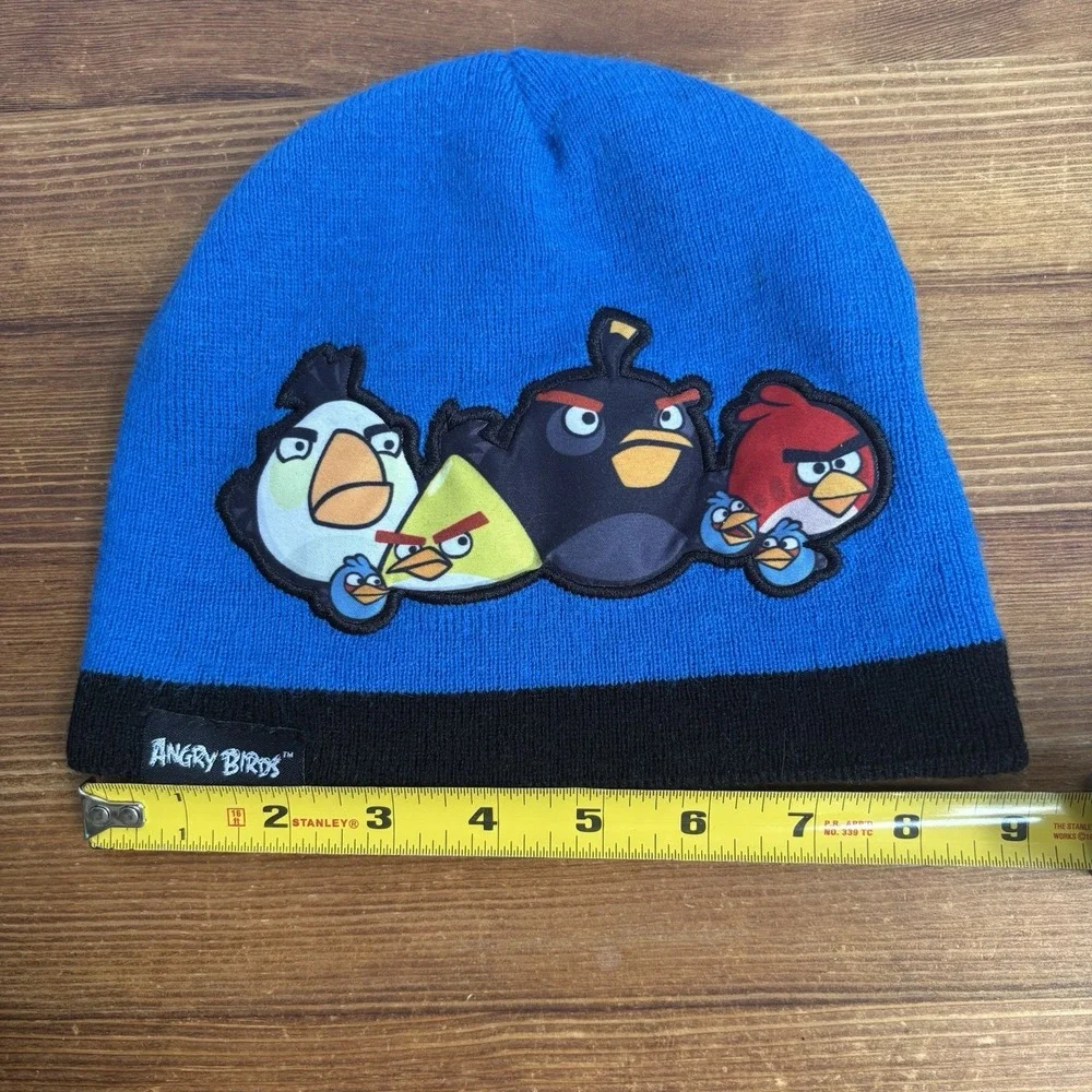 Angry Birds Kids Beanie Hat Blue Black Red Bird Rovio 2009-2012 Youth Cap